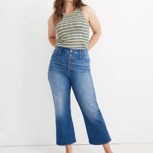 Madewell Size 31 Slim Wide-Leg Jeans in Olympia Wash: Button-Front Edition
